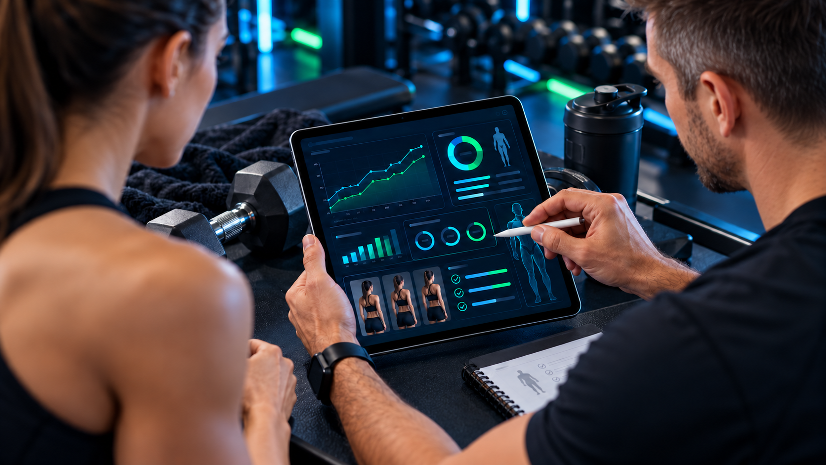 Suivi sportif numérique sur tablette